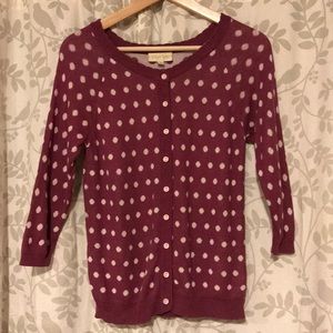 Polka dot cardigan in mauve